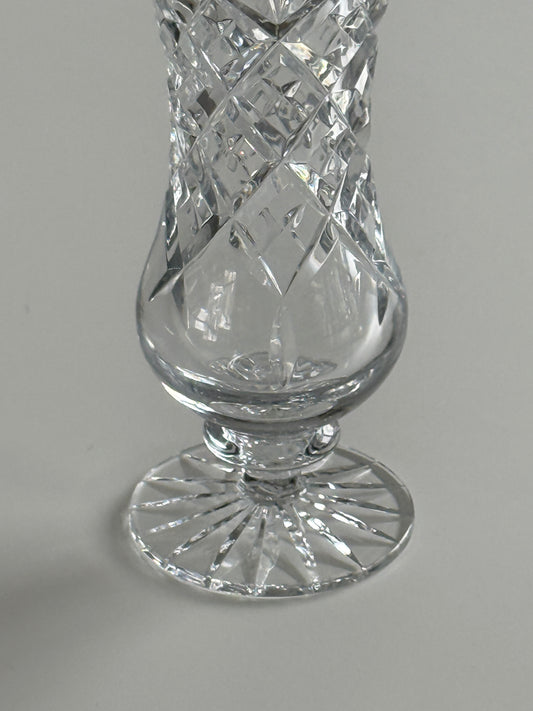 Crystal Cut Footed Vase