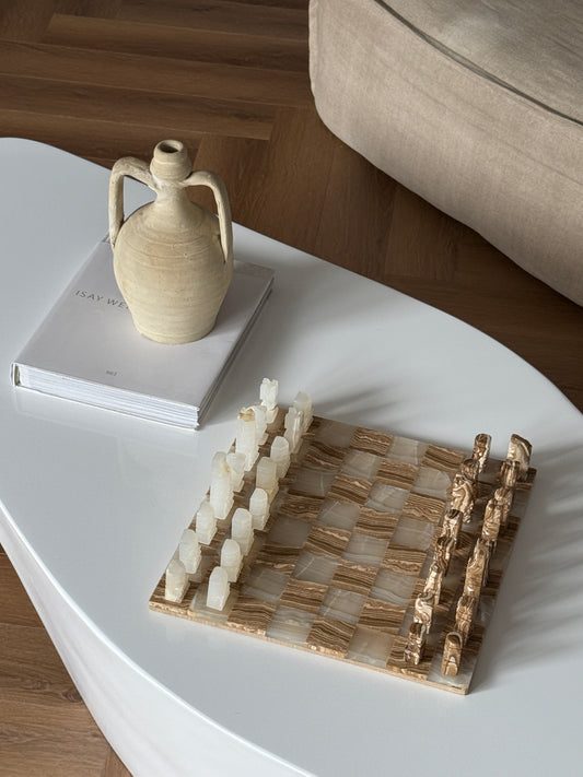 Midcentury Onyx Chess Set