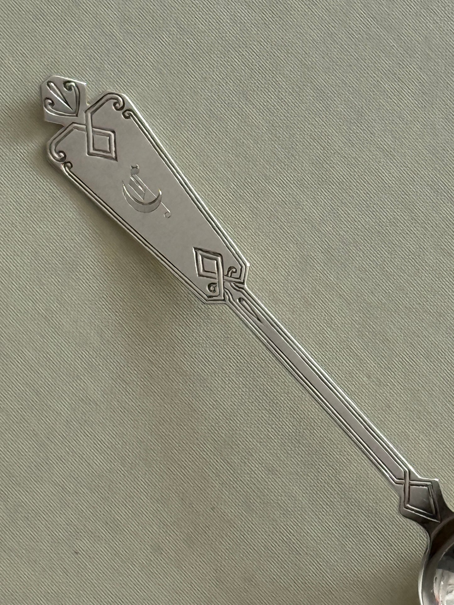 Antique Sterling Silver Serving Spoon