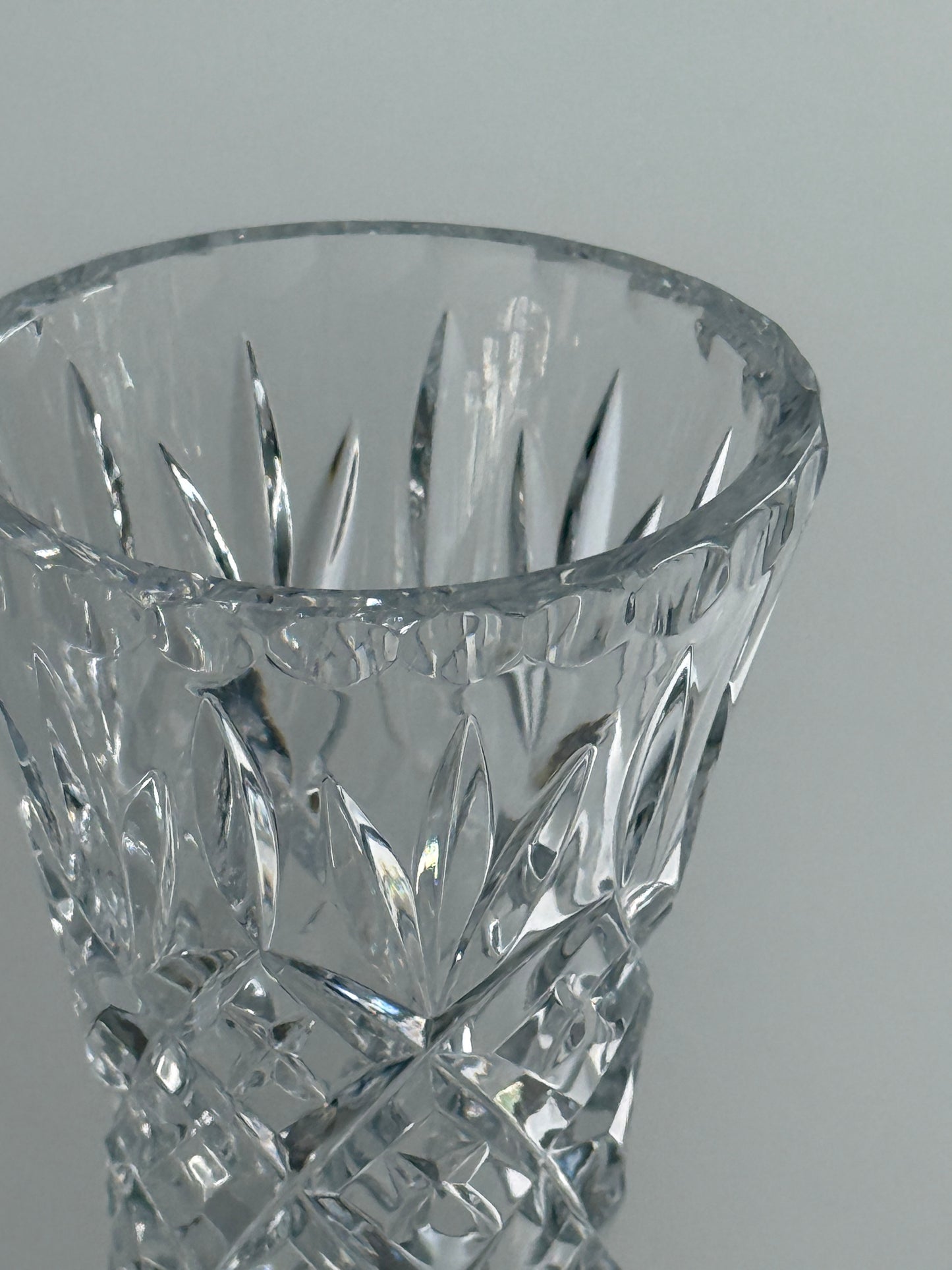 Crystal Cut Footed Vase
