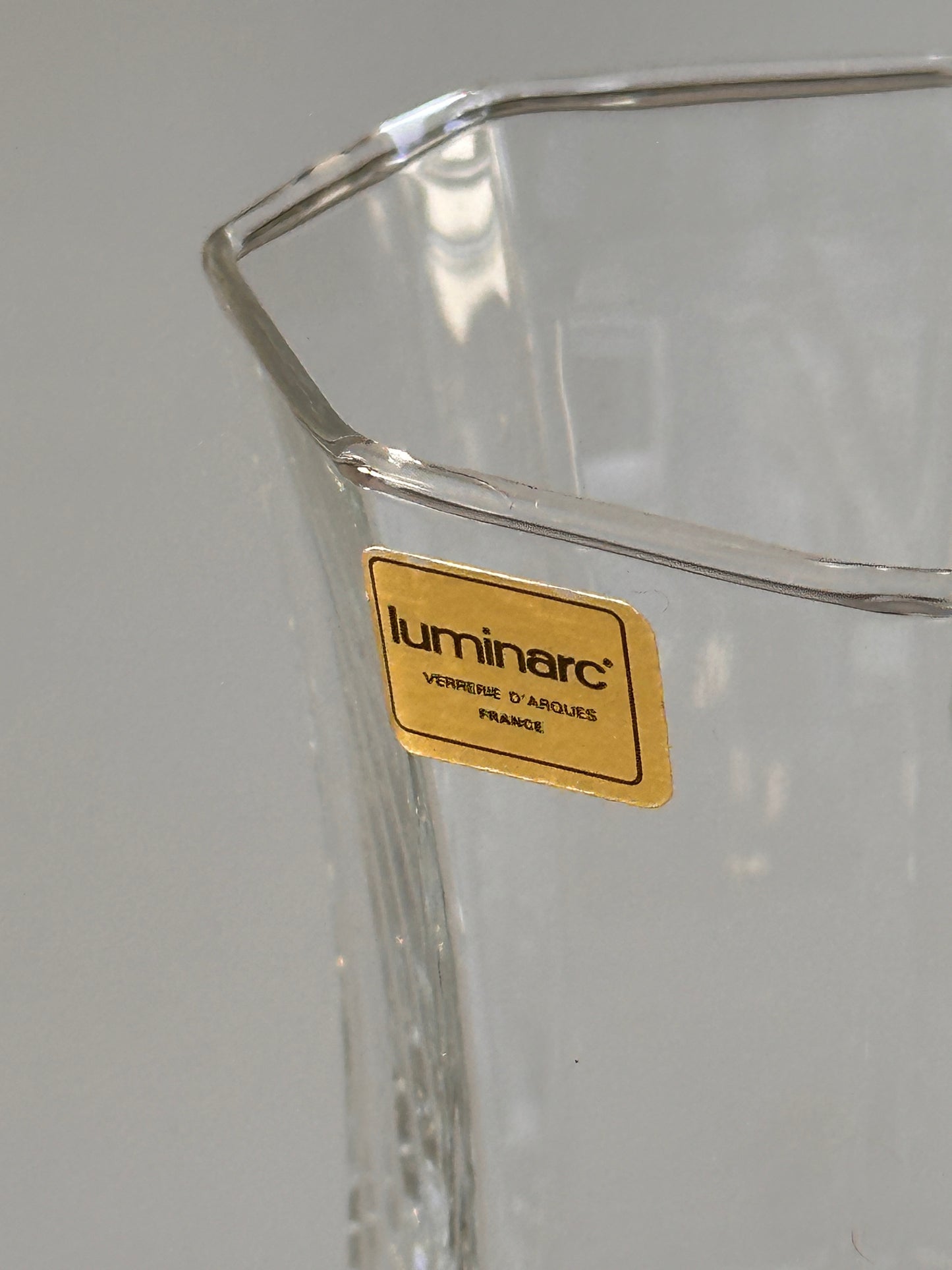 Octagonal Wine Glasses by Luminarc France (set of 6)