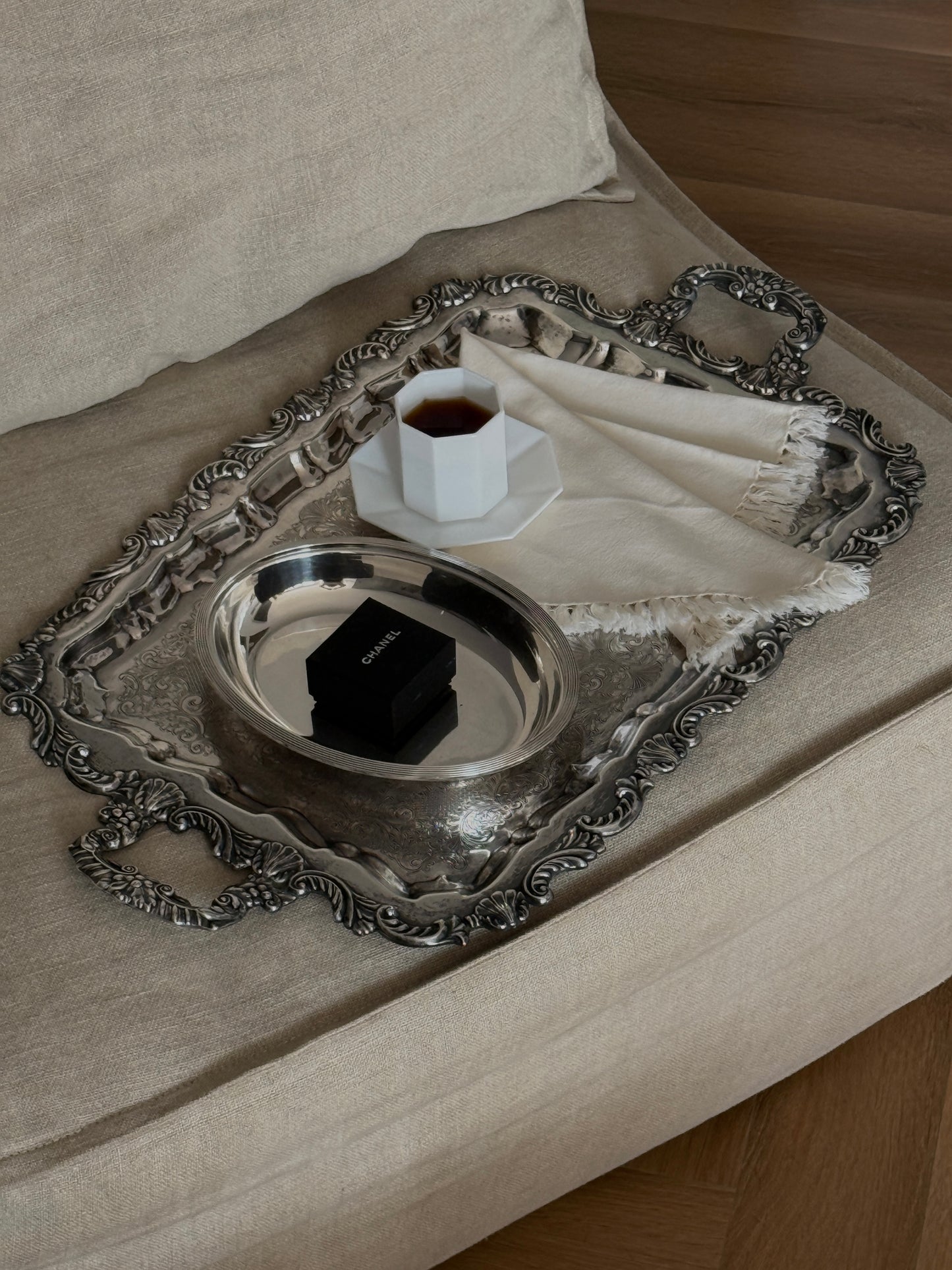 Antique Large Silver Plated Tray