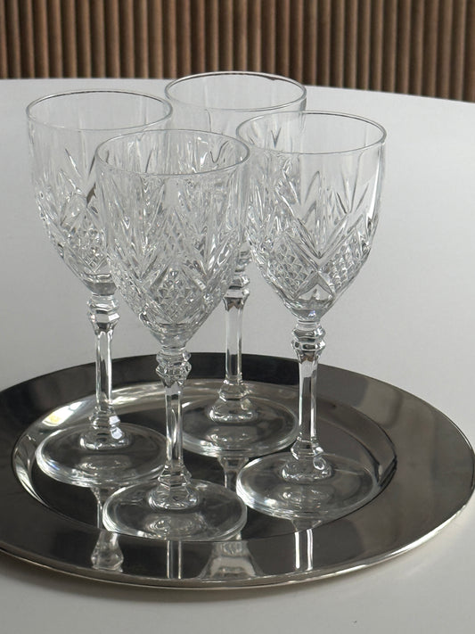 Crystal Wine Glasses by Cristal D'Arques Durand Fontenay (set of 4)