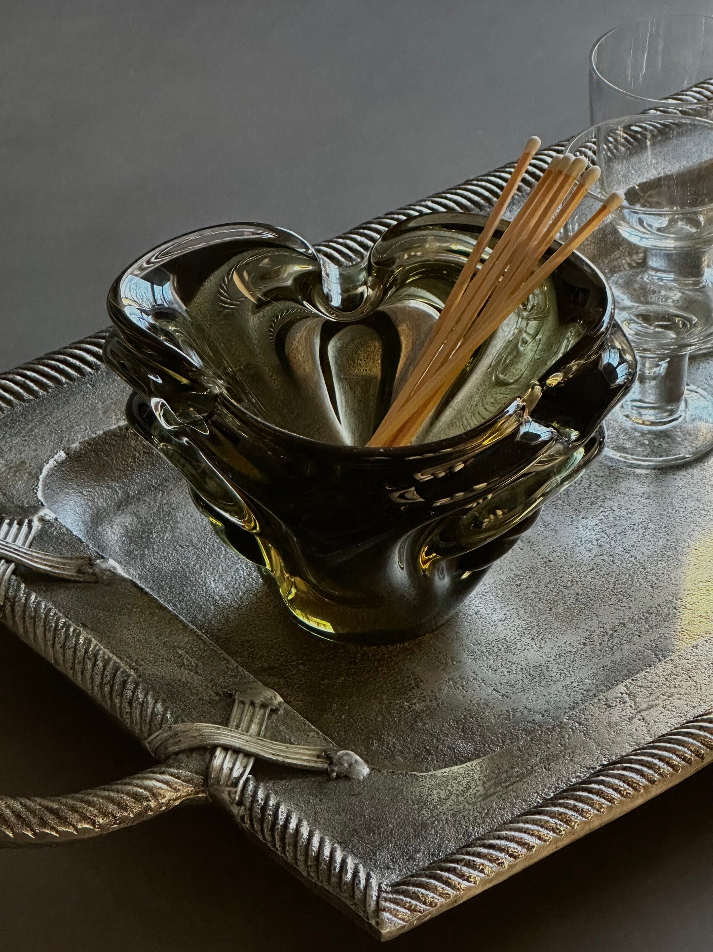 Mid Century Murano Glass Ashtray, Vide-Poche