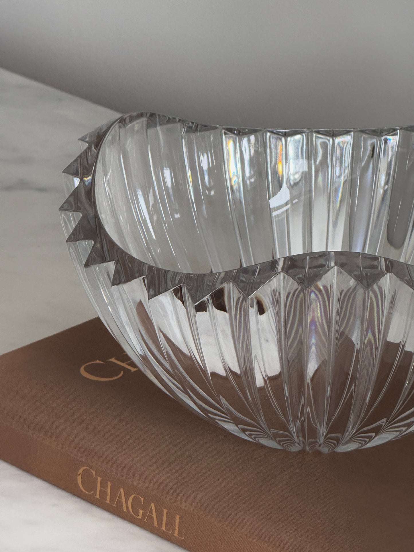 Heavy Crystal Ribbed Bowl