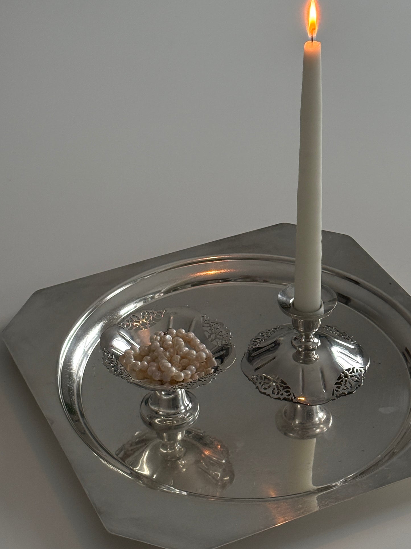 Pair of Birks Regency Silver Plate Candlesticks Holder 1950's