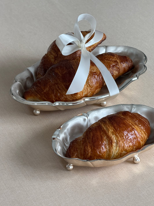 Silver Plated Serving Dish with Swirl Finish – Germany (set of 2)