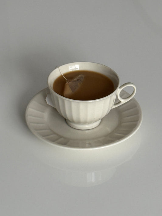 Set of Ivory Tea Cups and Saucers (set of 2)