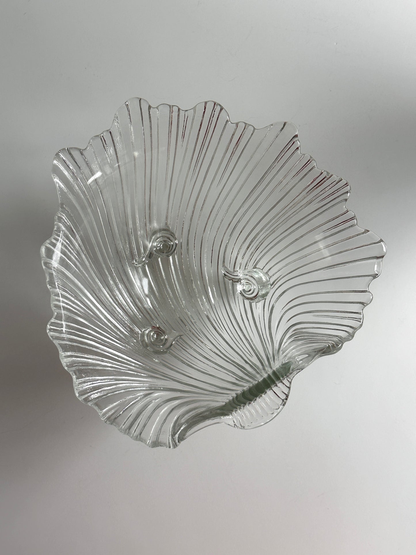 Shell Shaped Glass Bowl 1980s