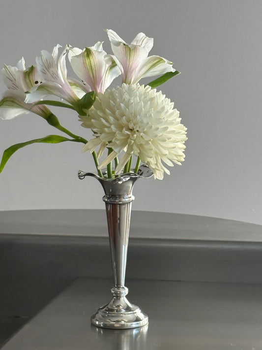 Pair of Small Silver Plated Bud Vases - Made in England