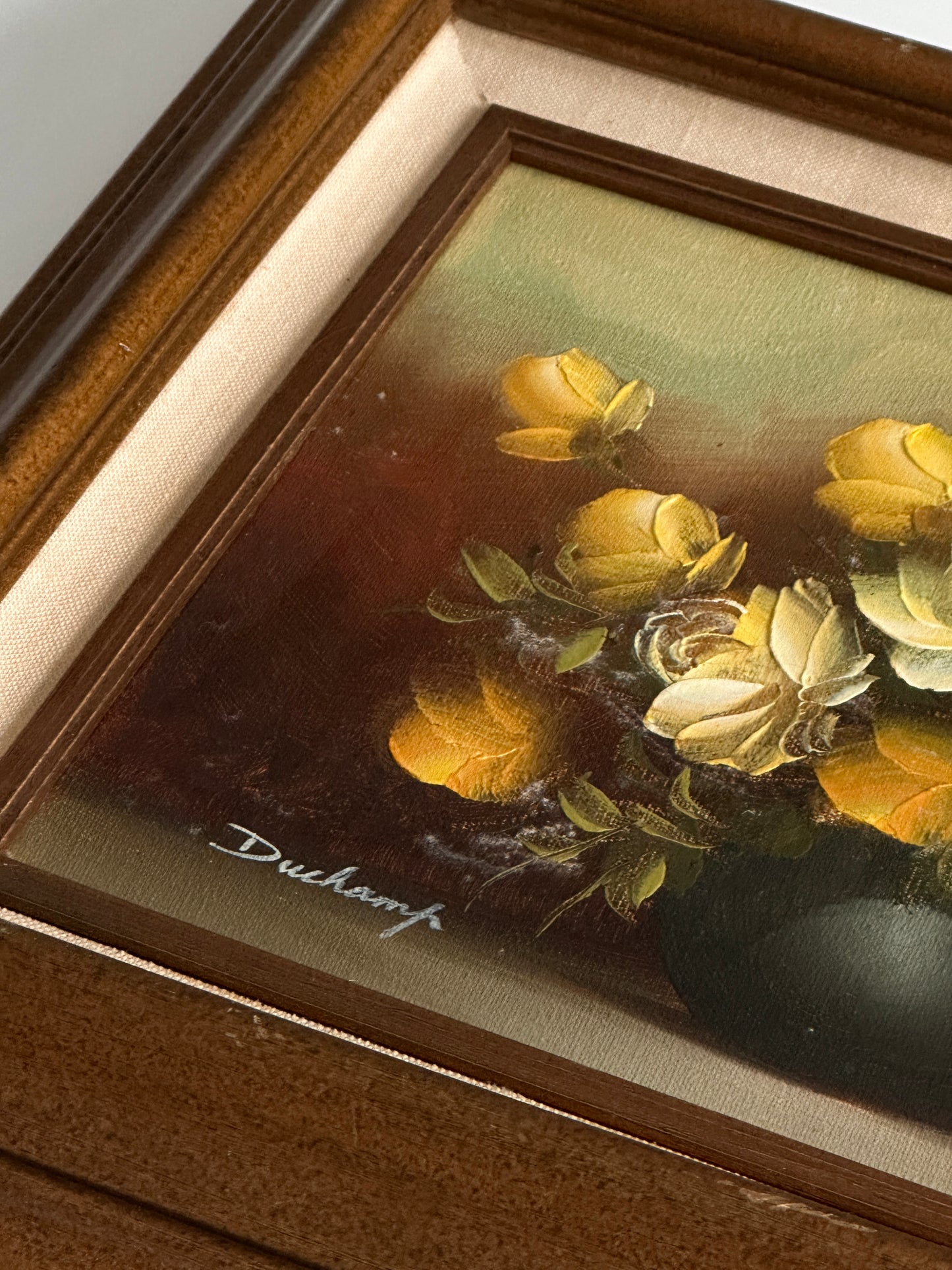 Moody Floral Framed Painting 1981