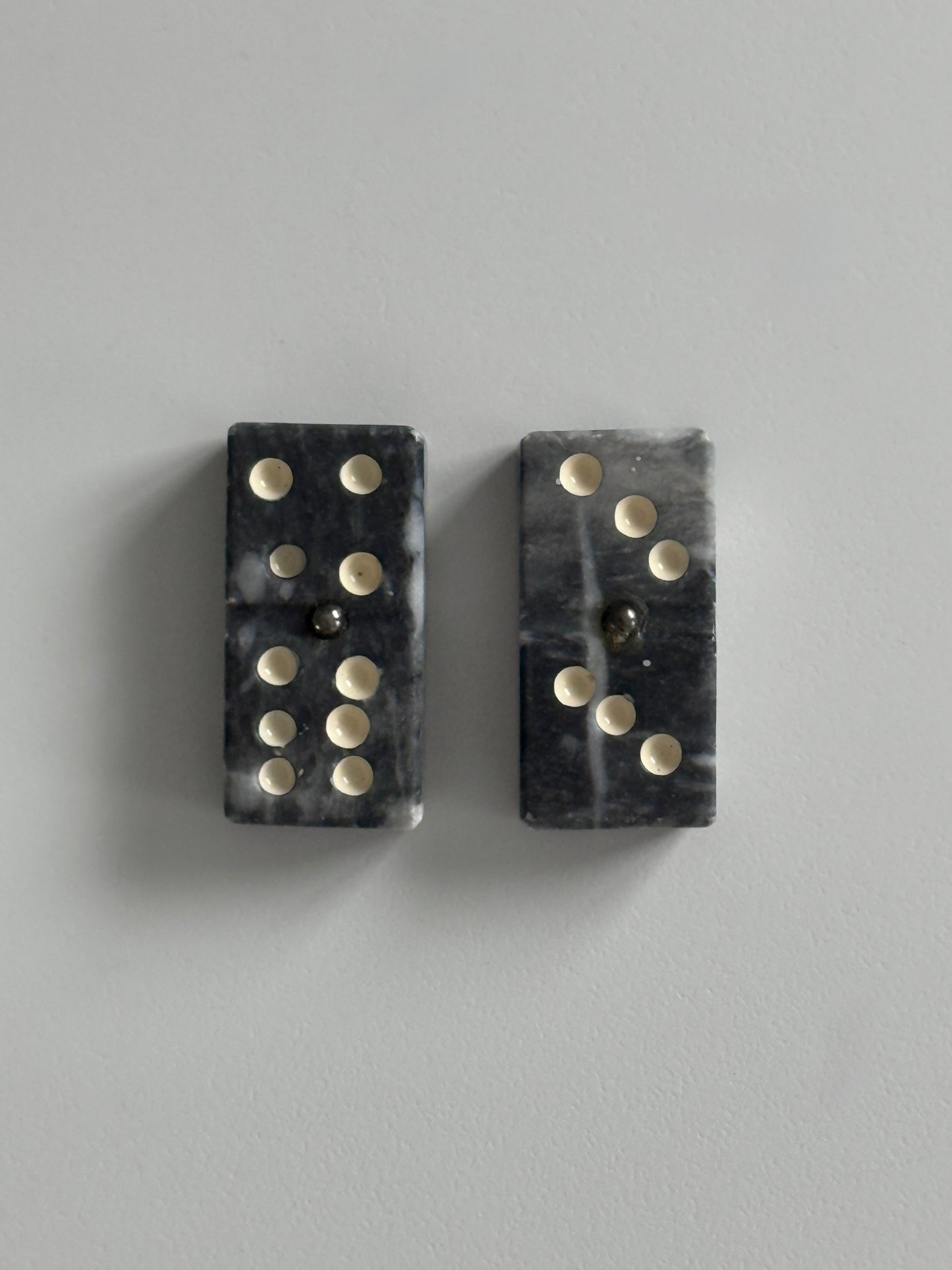 Mid Century Carrara Marble Domino Set