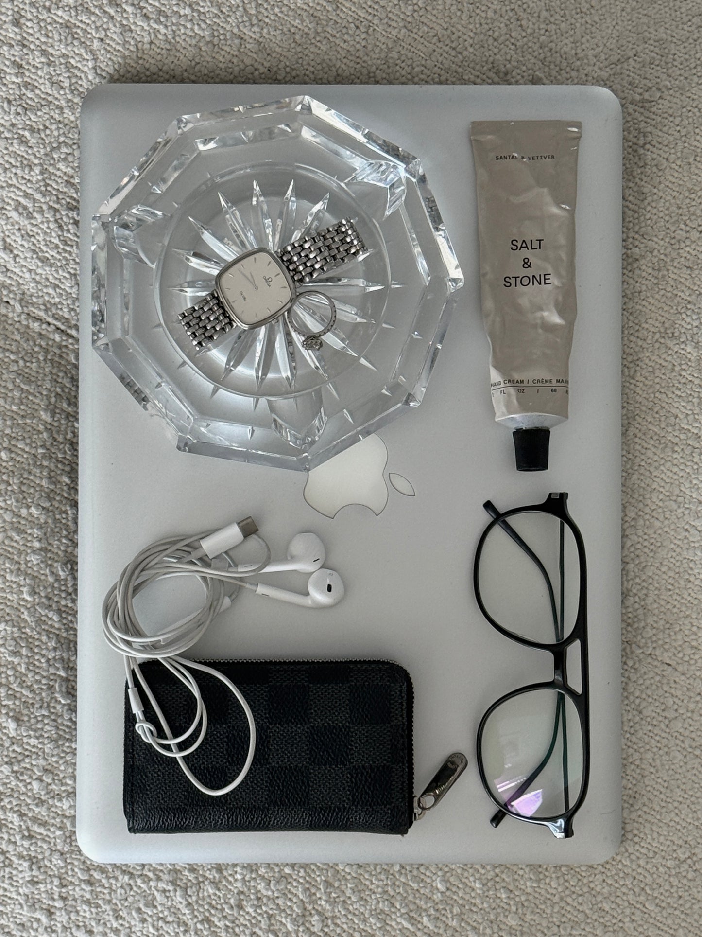 Crystal Octagonal Cigar Ashtray/ Vide Poche