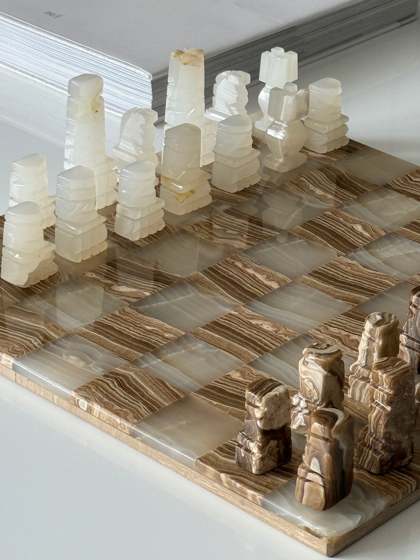 Midcentury Onyx Chess Set