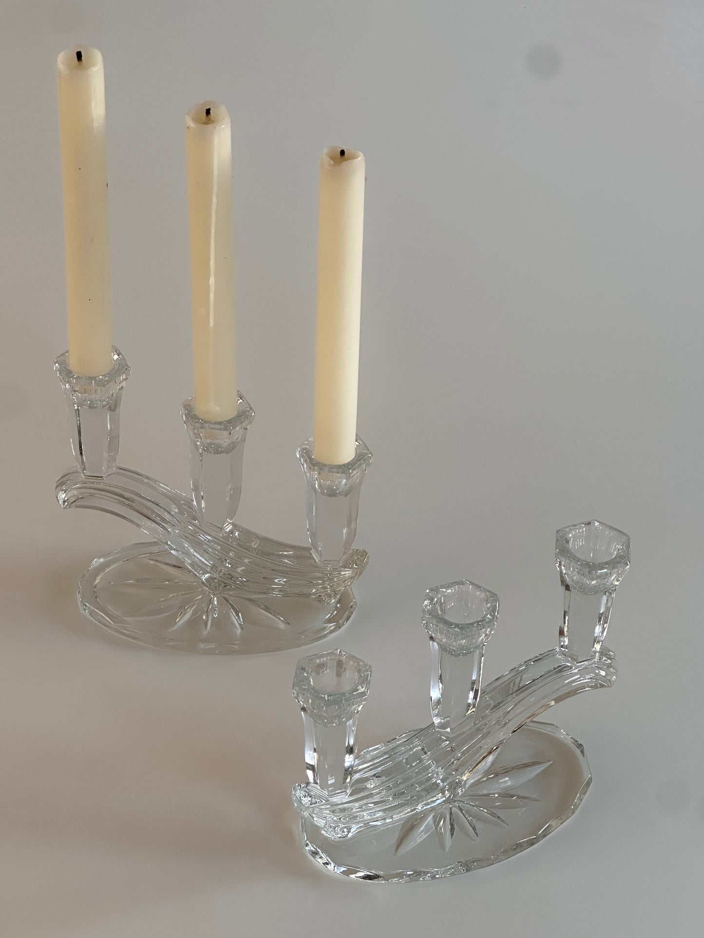 Art Deco Crystal Candle Holder (Set of 2)