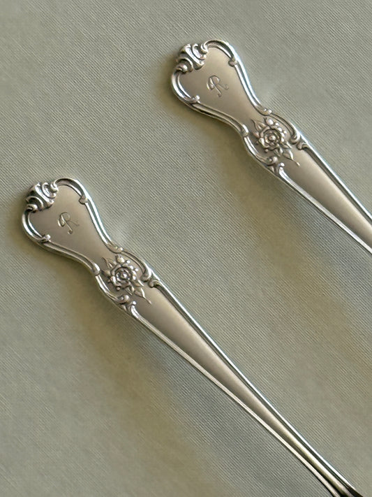 Monogram Silver Plated Serving Spoon Set
