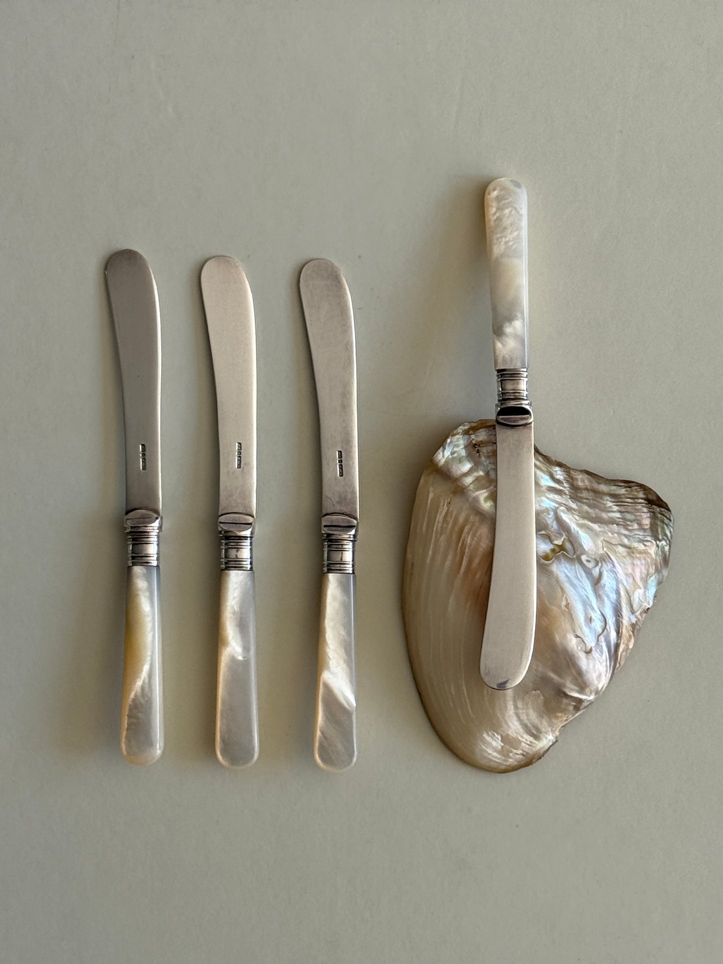 Antique Mother of Pearl Butter Knife Set