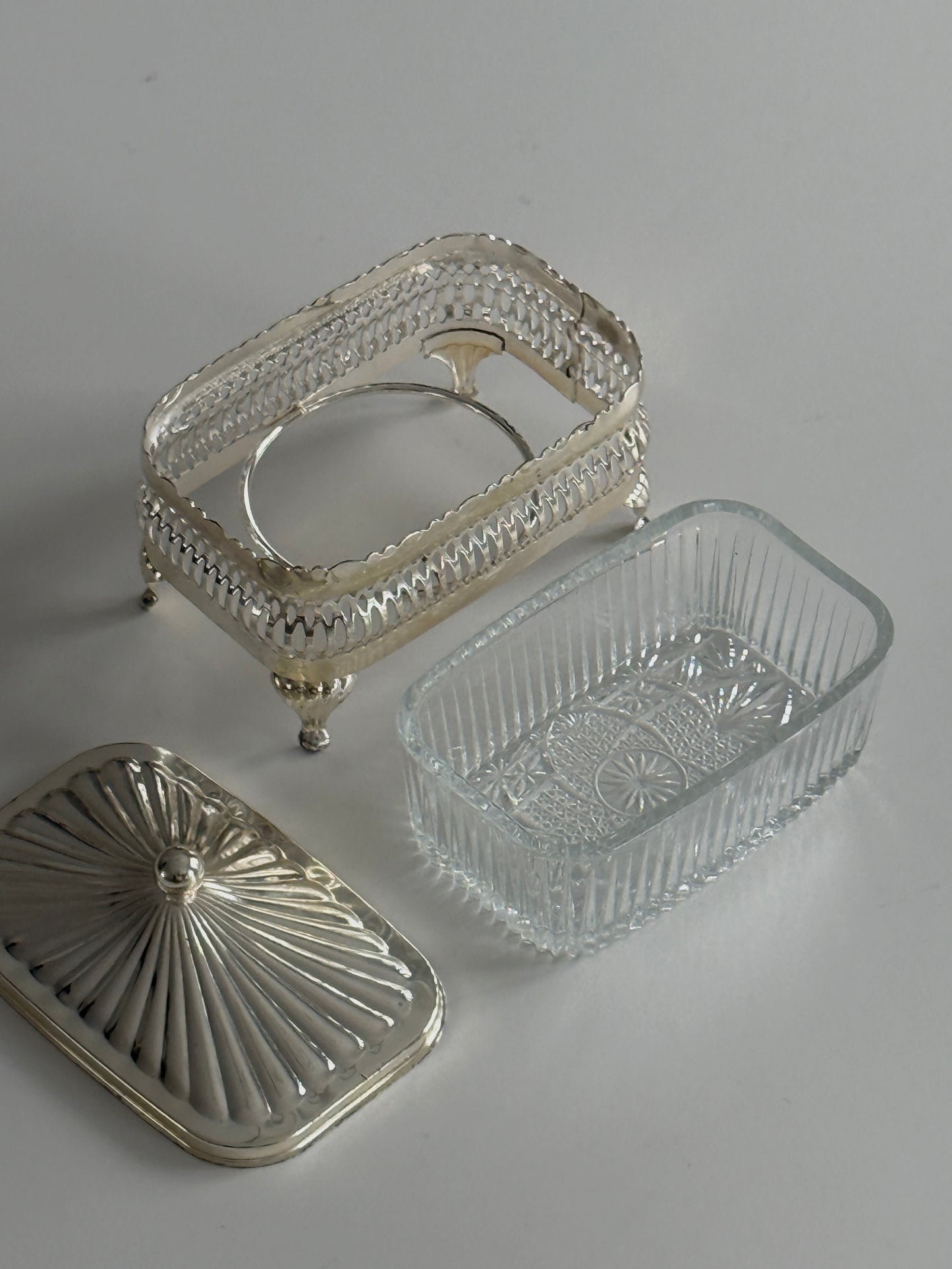 English Silver Plate Butter Dish