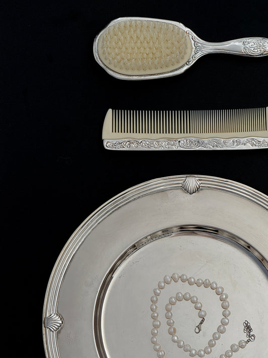 Shell Ornate Silver Plate Dish