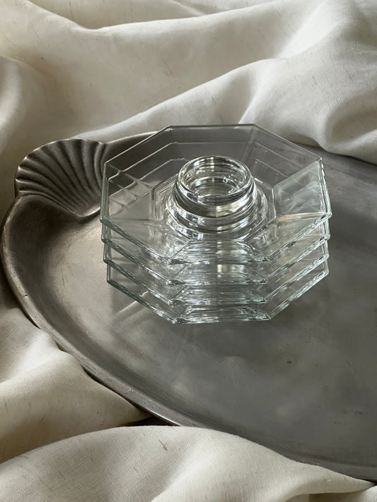 Vintage Octime Glass Egg Cups by Arcoroc (Set of 4)