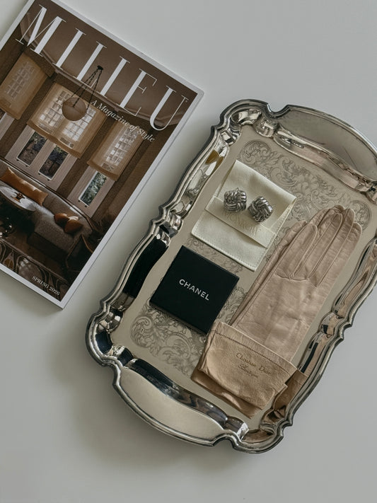 Ornate Silver Plate Serving Tray