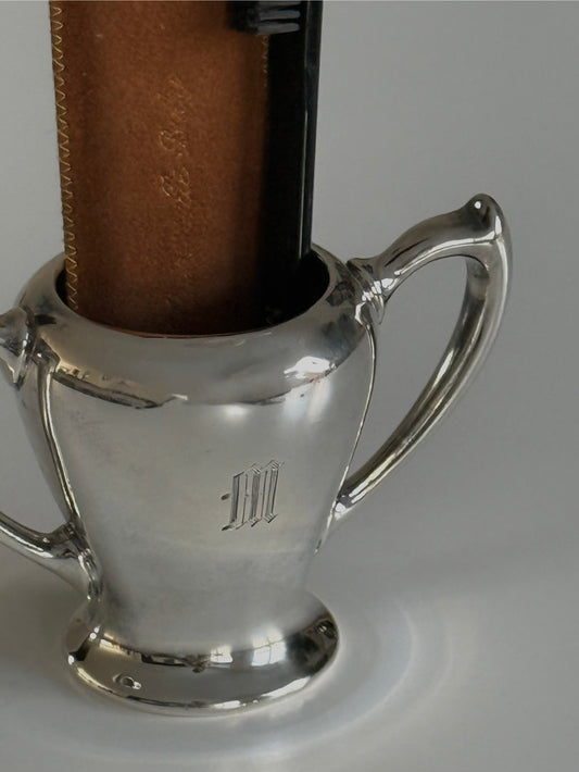 Monogram Silver Plate Sugar Bowl