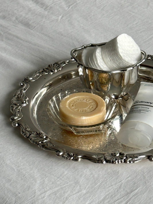 Monogram Silver Plate Sugar Bowl