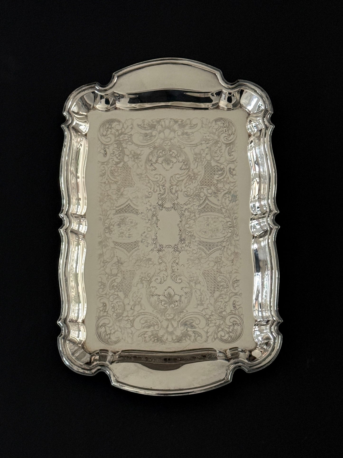 Ornate Silver Plate Serving Tray