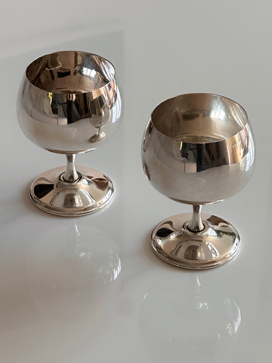 Globe en métal argenté (lot de 2)