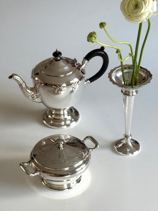 Adorned Silver Plate Tea/Coffee pot