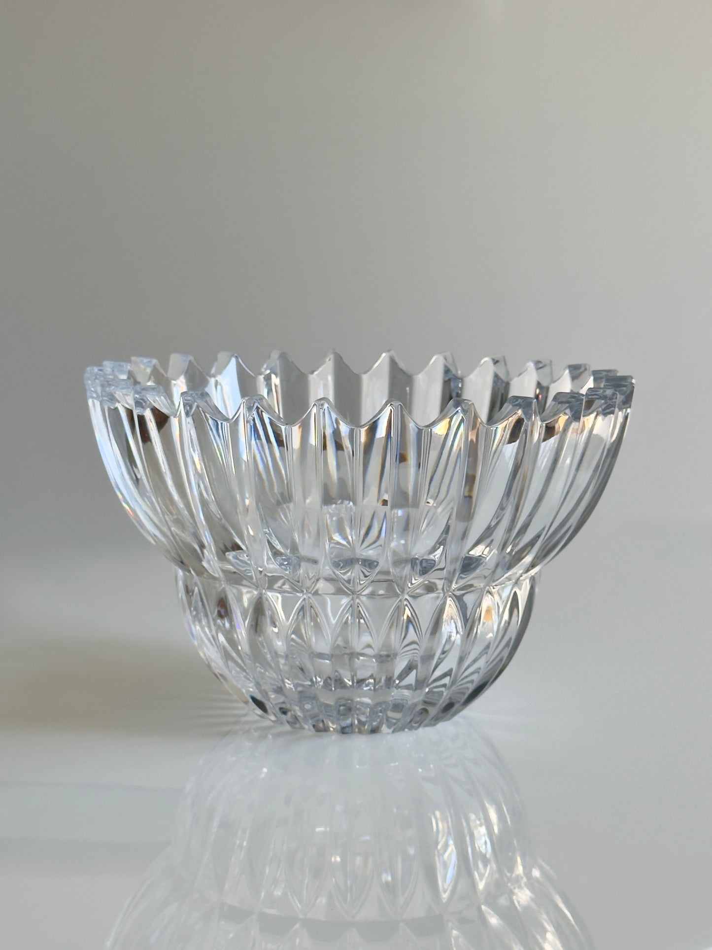 Vintage Mikasa Ice Palace Lead Crystal Centerpiece Bowl