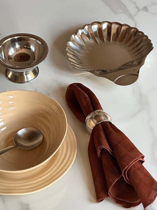 Ronds de serviette plaqués argent (lot de 6)