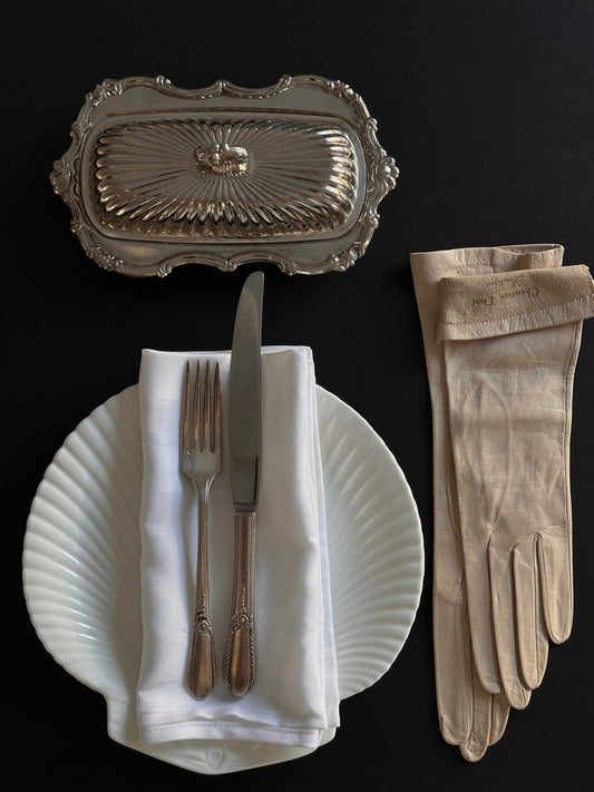 Ornate Silver Plate Butter Dish