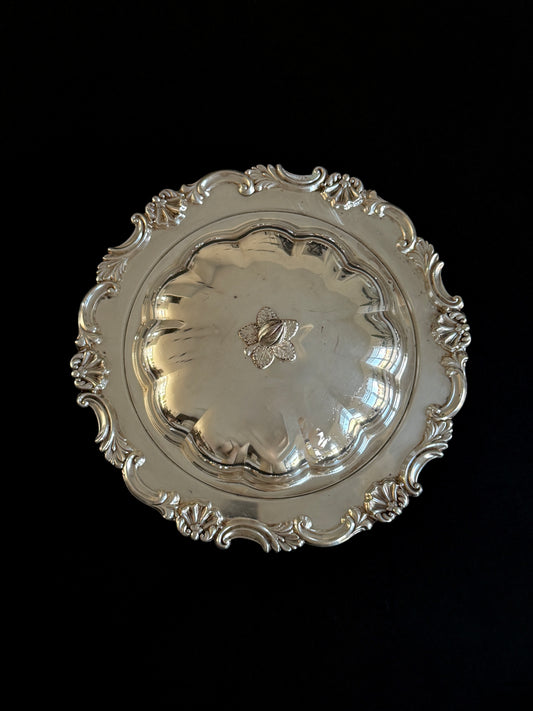 Silver Plated Round Serving Dish 1940s