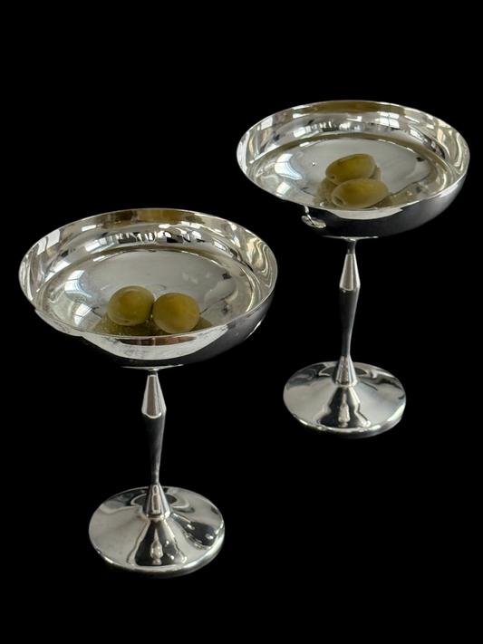 Italian Silver Plate Coupes (set of 2)