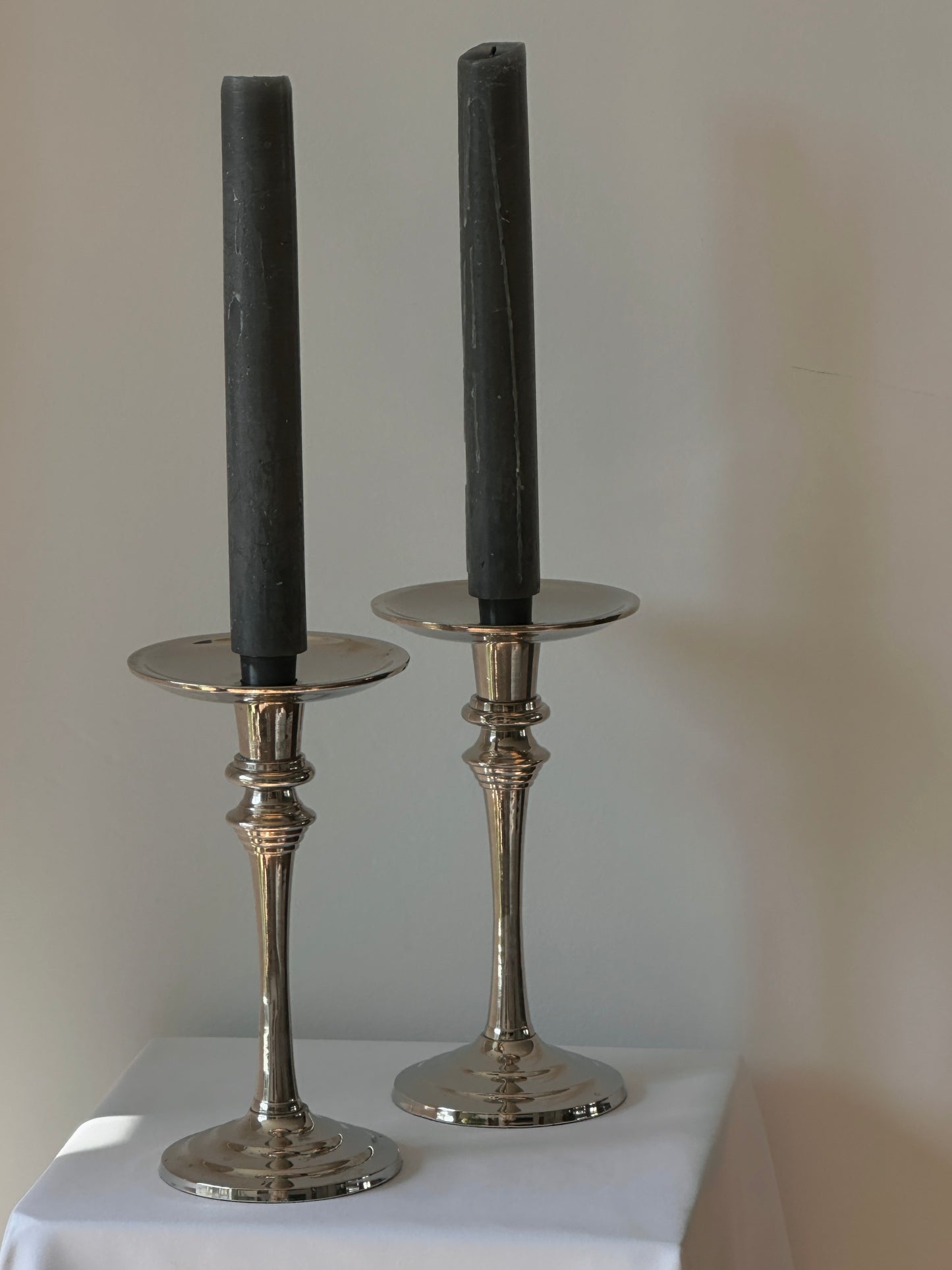 Chrome Candle Holder Set