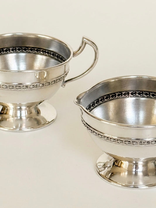 Art Deco Creamer & Sugar Bowl Set