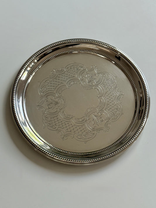 BIRKS Round Silver Plated Tray