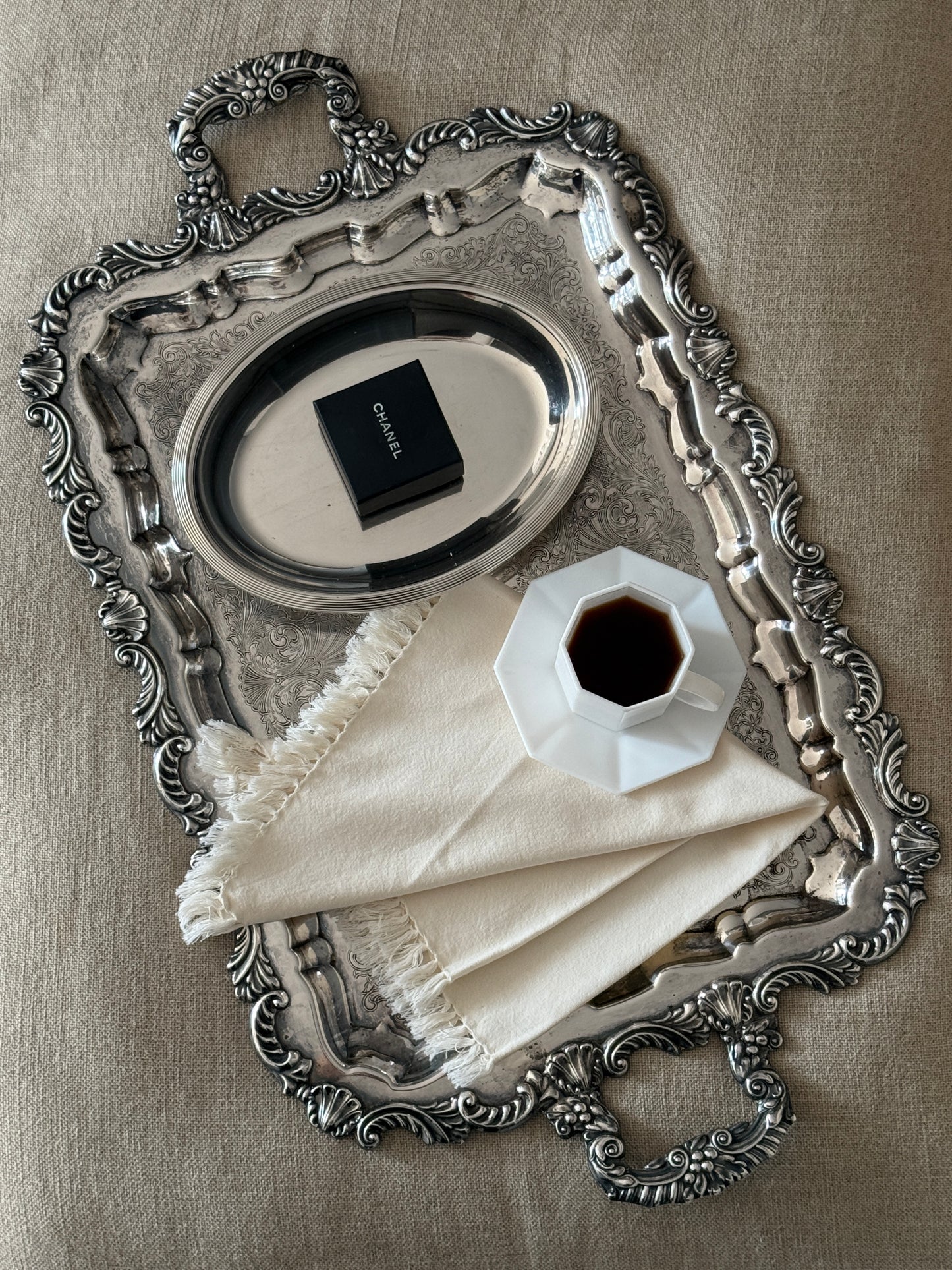 Antique Large Silver Plated Tray