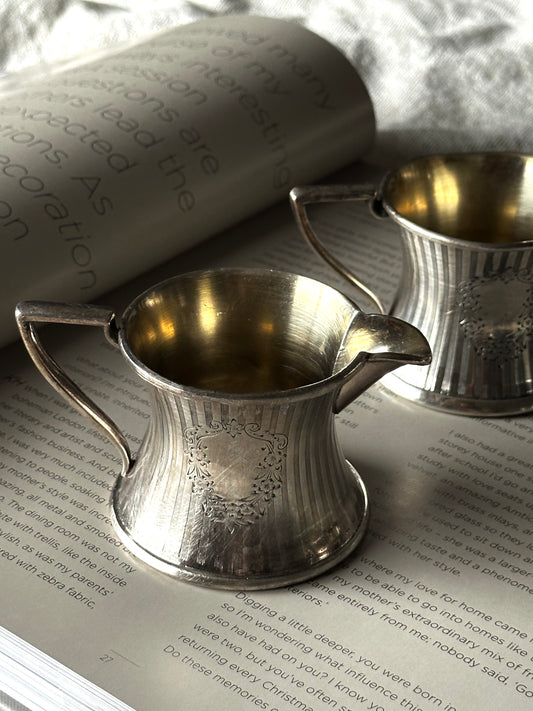 Vintage Creamer & Sugar Bowl by Forbes Silver Co