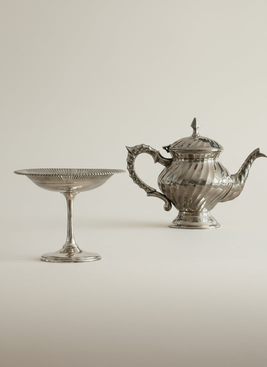 Ornate Silver Plated Pedestral Dish 1940s