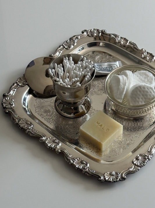 Ornate Silver Plated Square Tray