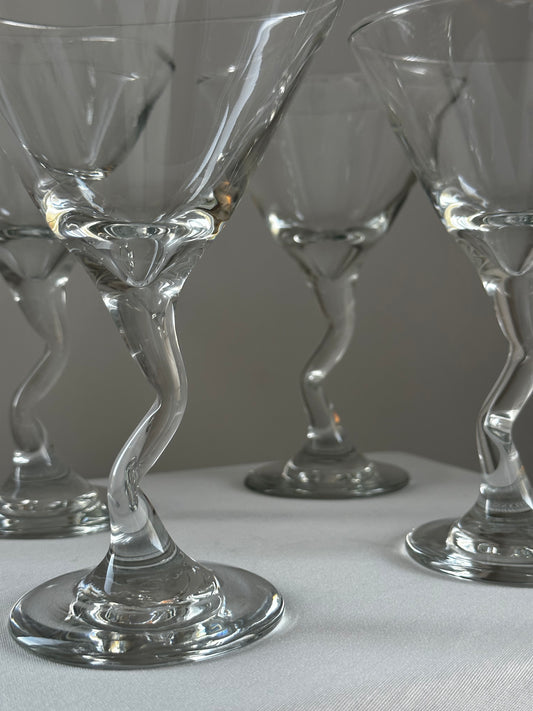 Squiggle Martini Glasses (set of 4)