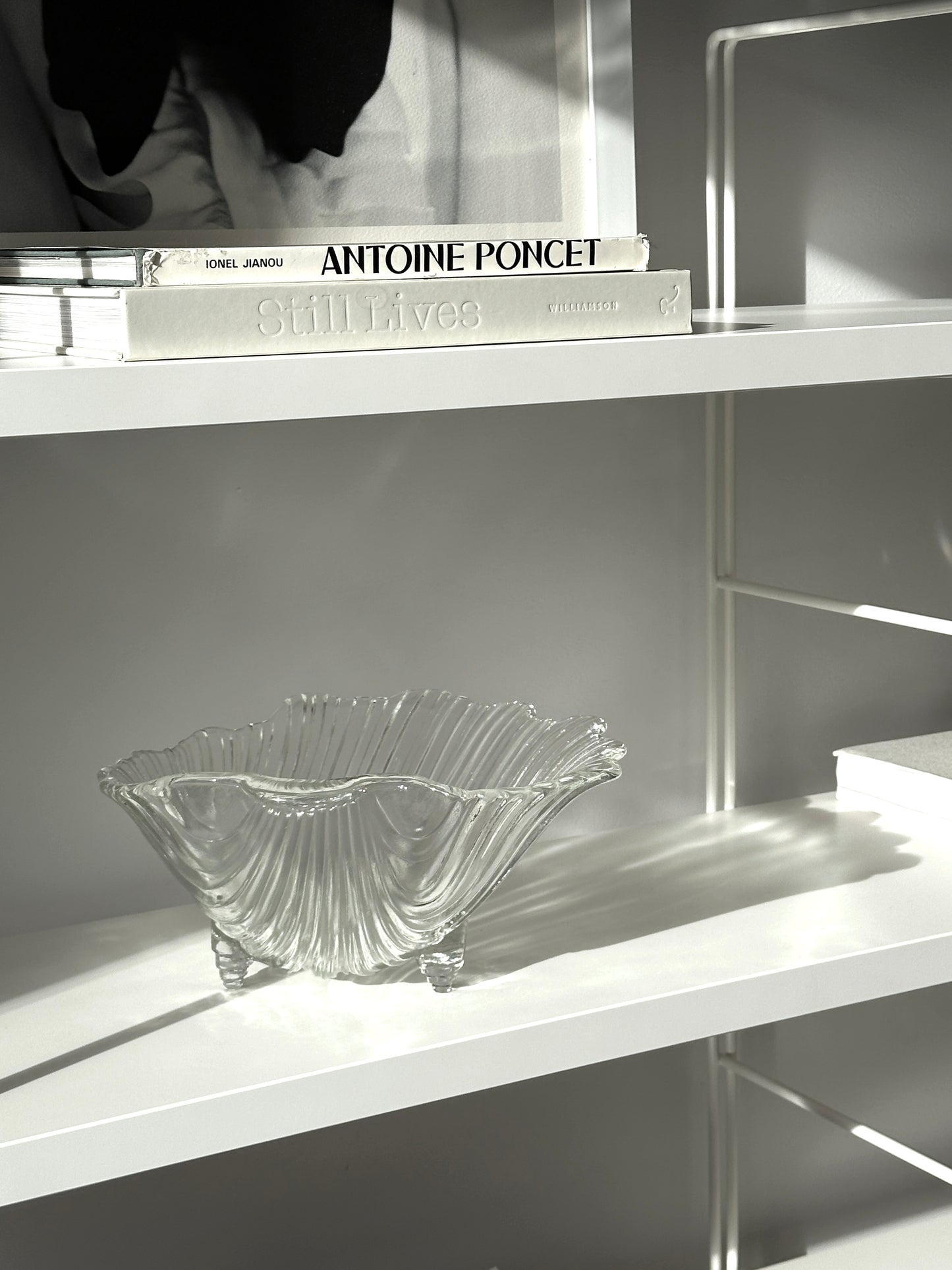 Shell Shaped Glass Bowl 1980s
