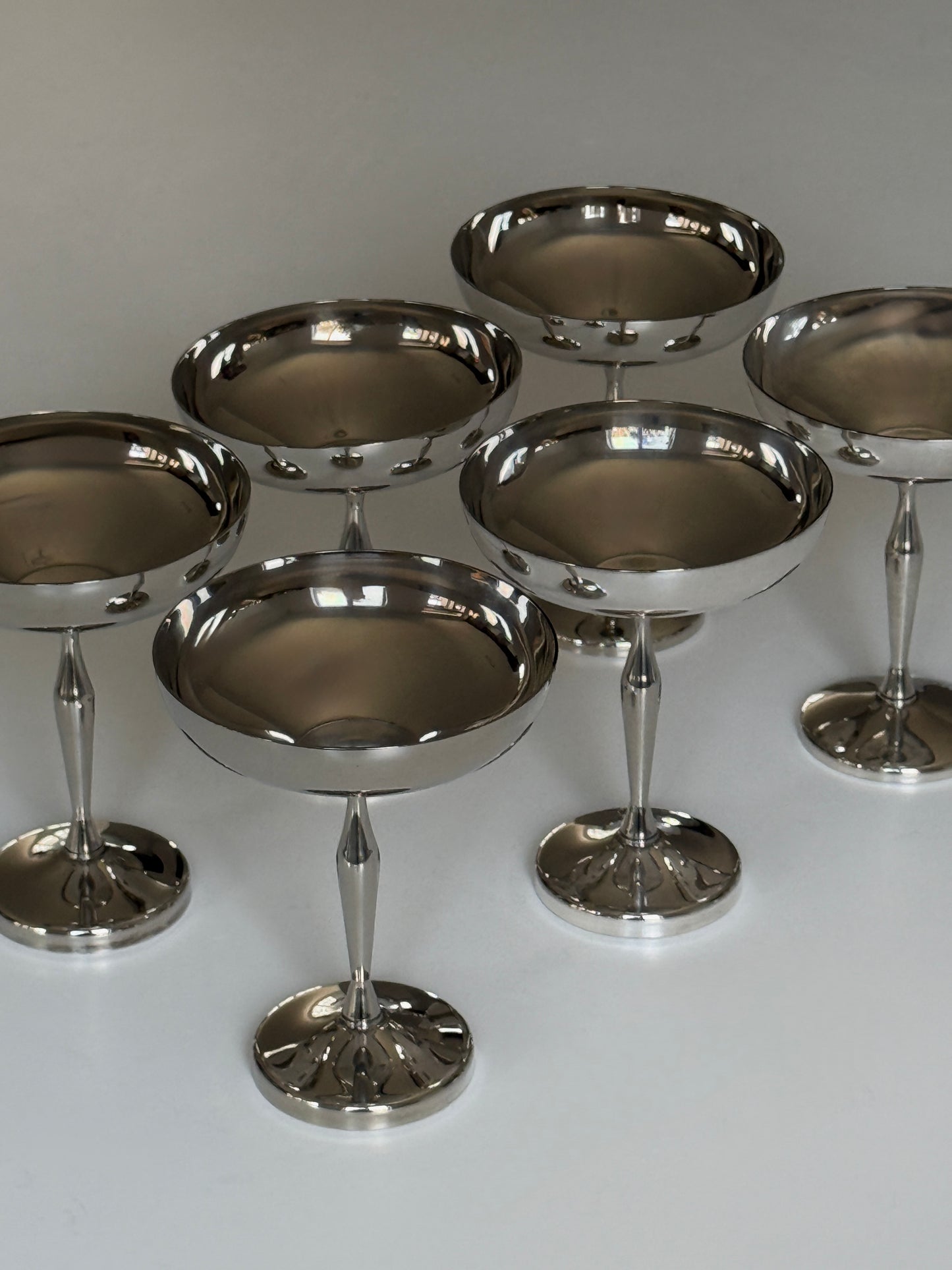 Italian Silver Plated Martini Coupes (set of 6)