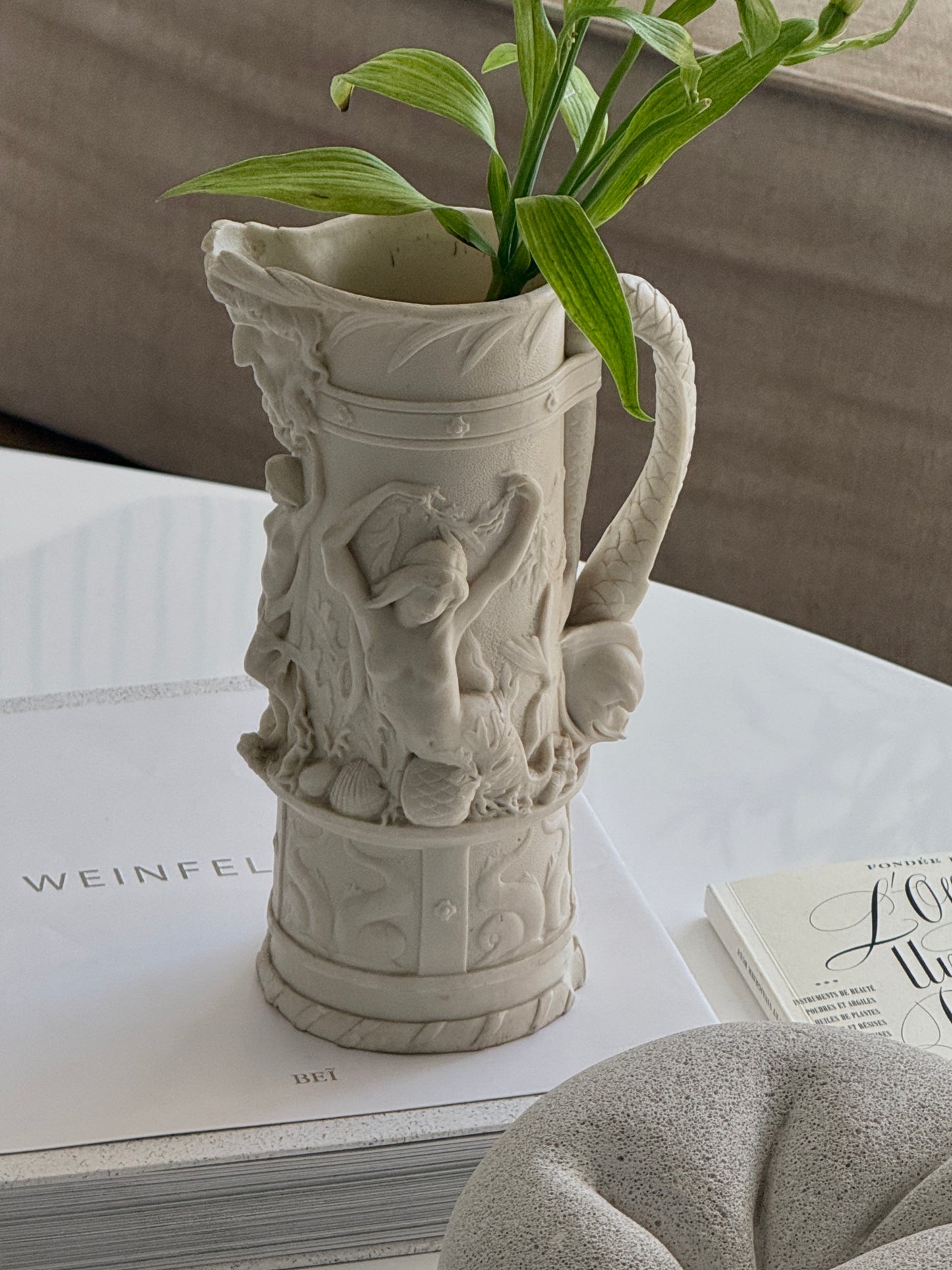 Relief-Molded Stoneware Jug 1953