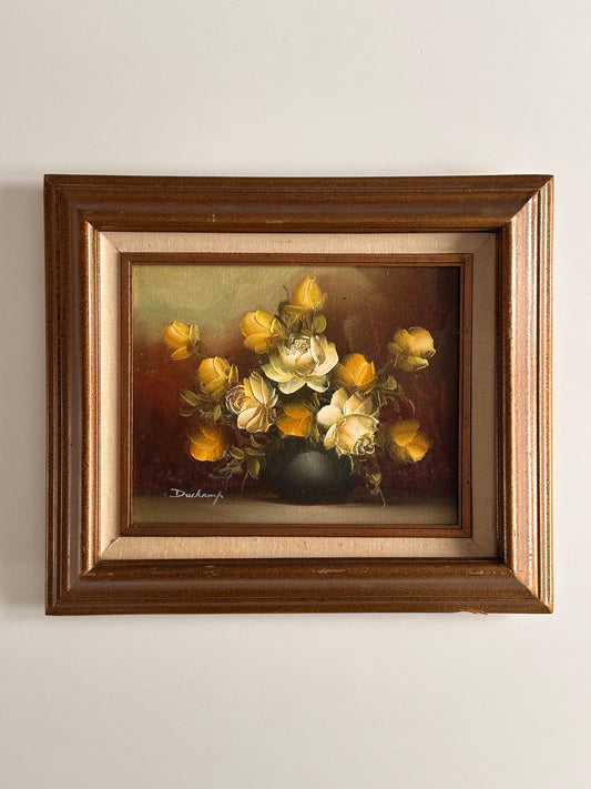 Moody Floral Framed Painting 1981