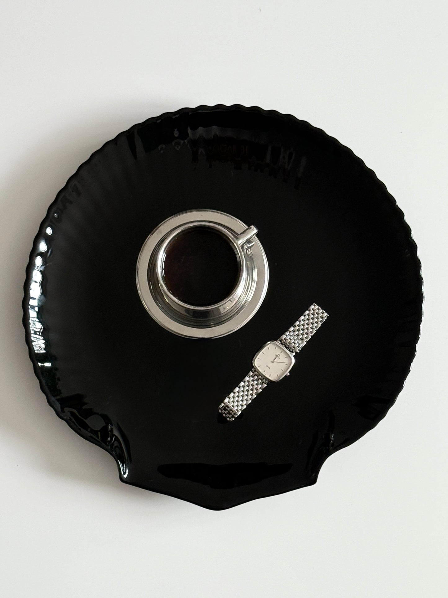 Large Shell Shaped Serving Plate - Arcoroc France 1960s