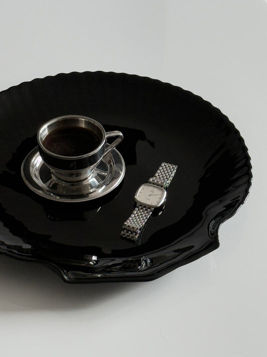 Large Shell Shaped Serving Plate - Arcoroc France 1960s