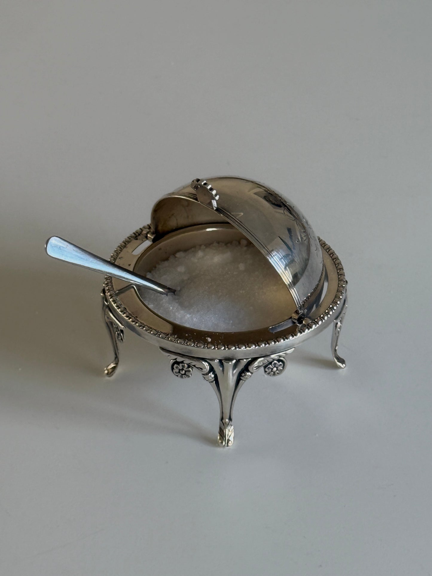 English Silver Plated Caviar Globe 1930s